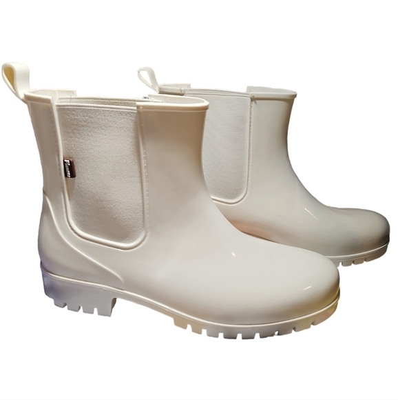 Planone Short White Chelsea Anit-Slipping Rain Boots EU Size 40 Size 9 US - Picture 1 of 11